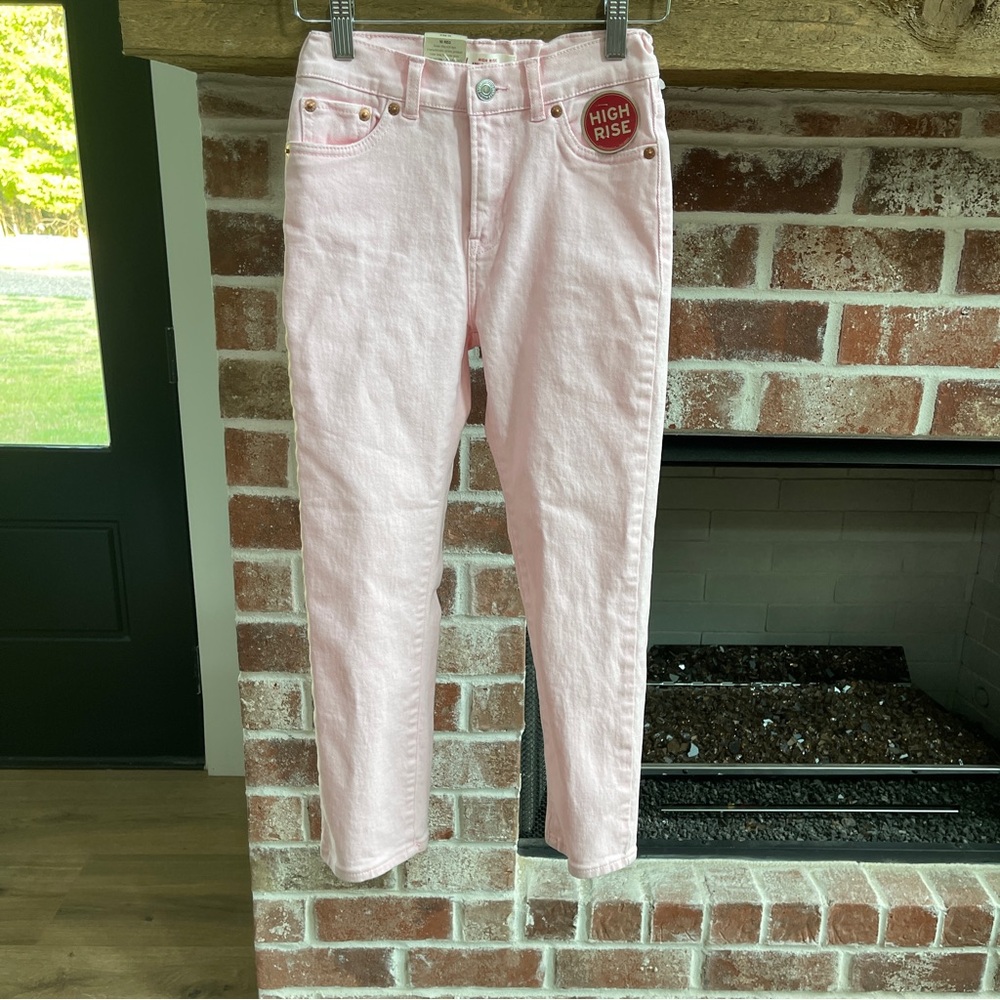 Girls Levi's High Rise Ankle Straight Light Pink Jeans size 10